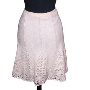 Kimchi Blue Knit A Line Skirt Cream White Coquette Romantic Fairy Size S